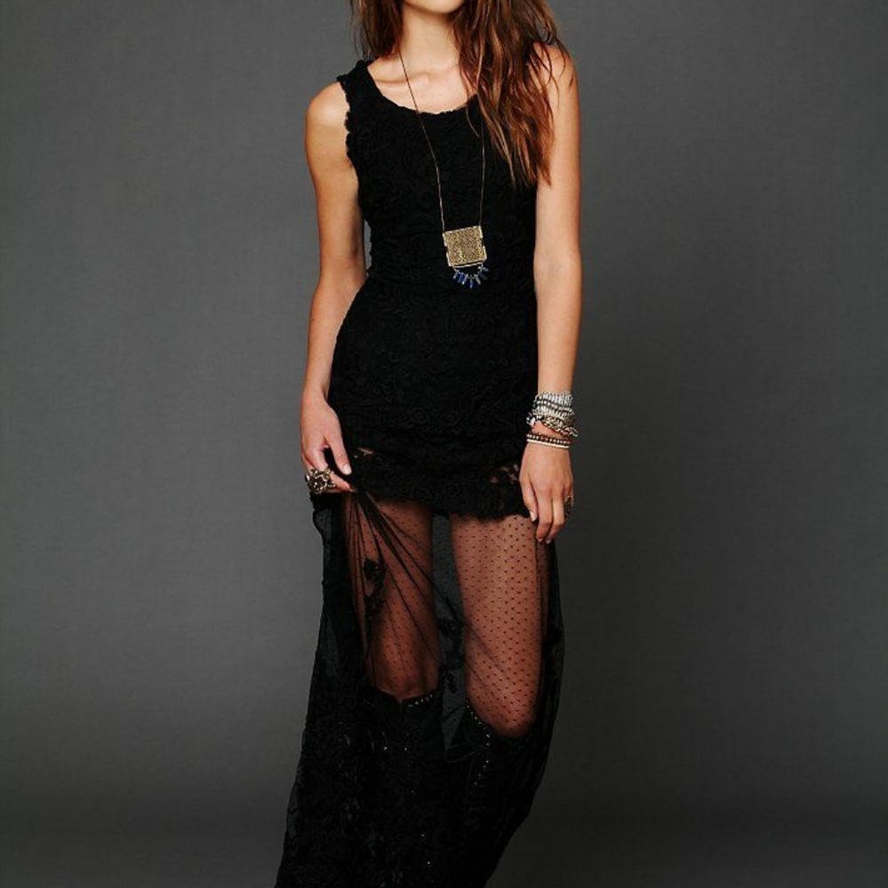 Free People Stella Maxi Dress M, black color